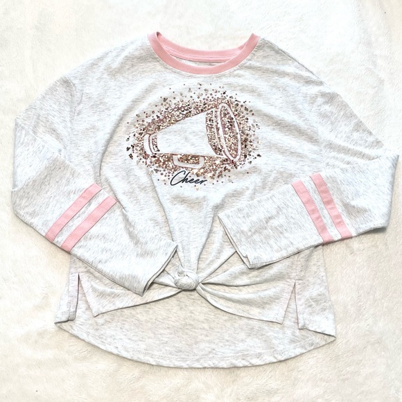 🆕Girls Justice Sequin CHEER Graphic Long Sleeve Tee - Picture 3 of 13